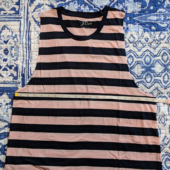 NWT J. CREW Striped Muscle Tank Pink and Navy - Picture 3 of 8